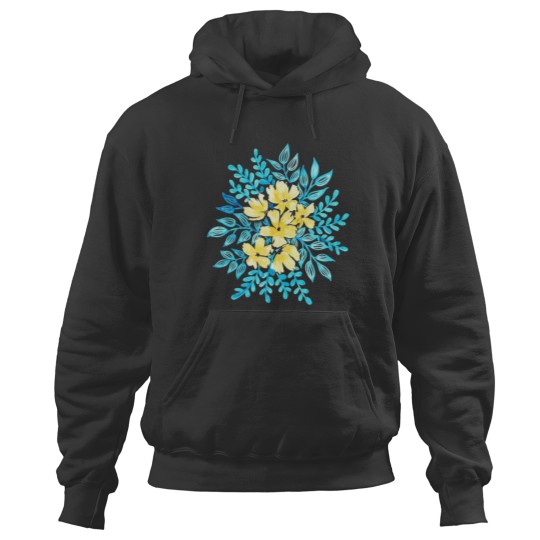 Discover Yellow Blue Wildflower Bunch Classic Hoodies