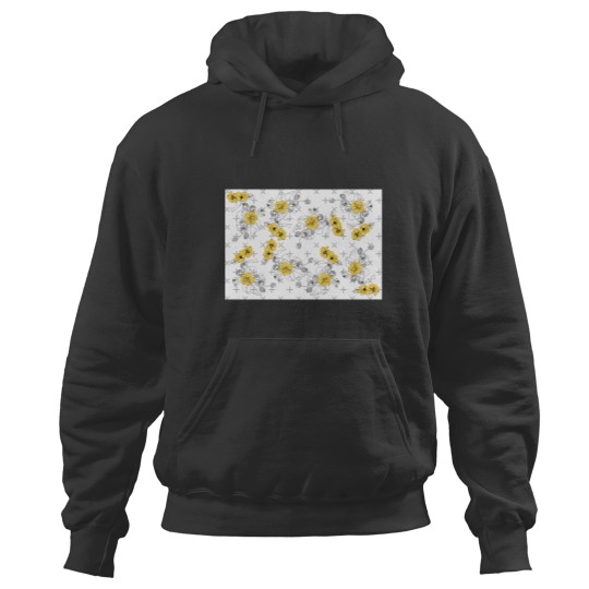 Discover minimalistic yellow floral pattern Classic Hoodies