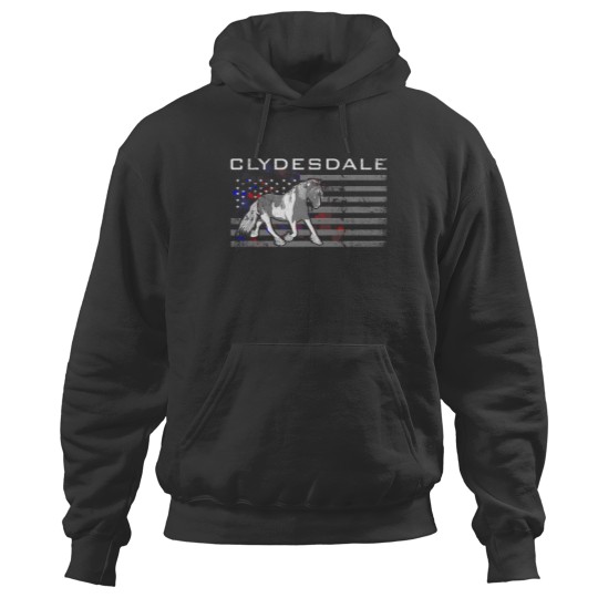 Discover Clydesdale Horse US American Flag Hoodies