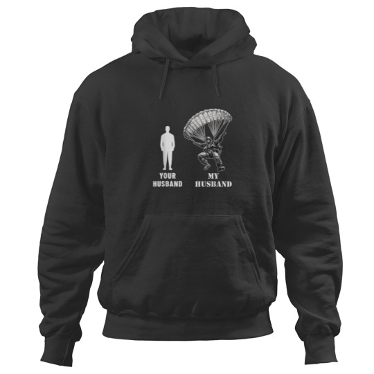 Discover Your Husband vs My Husband Airborne Paratrooper Hoodies