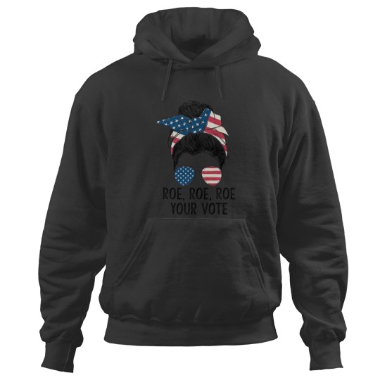Discover Roe Your Vote Messy Bun US Flag Hoodies