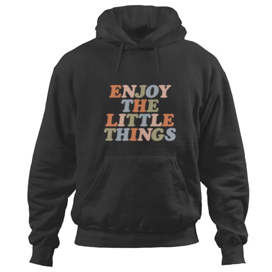 Discover Enjoy the Little Things You typography in pastel orange peach green and blue Classic Hoodies