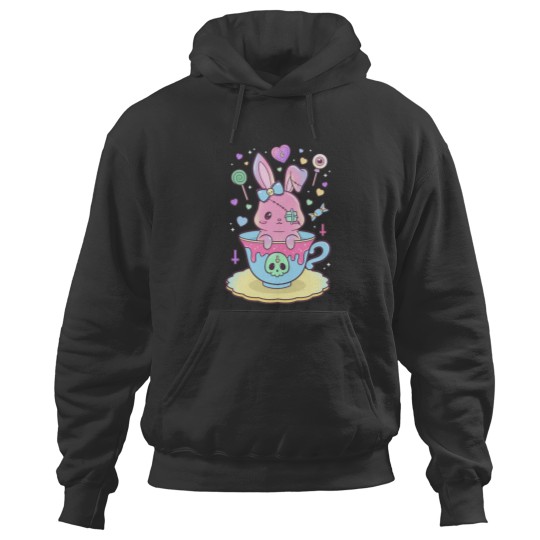 Discover Kawaii Pastel Goth Cute Creepy Occult Rabbit Hoodies
