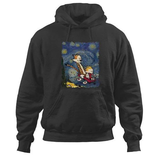 Discover Calvin and Hobbes Graphic Stary Night 1 Hoodies