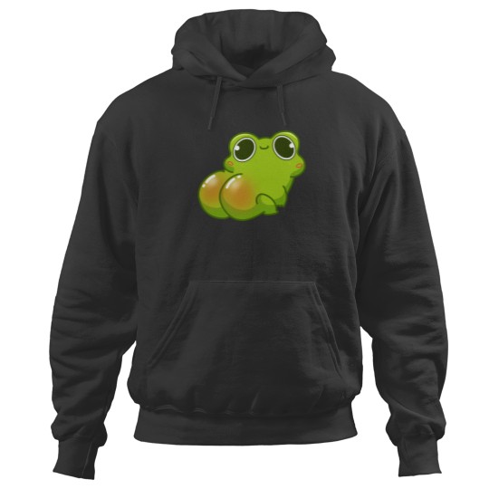 Discover Kawaii Frog Back View 1 Hoodies