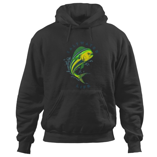 Discover Saltwater Life Saltwater Mahi Mahi Jumping Fishing Hoodies