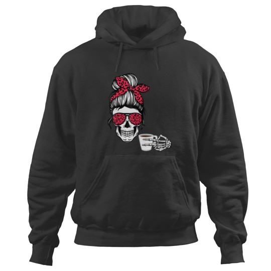 Discover messy bun halloween apparel coffee lover Hoodies