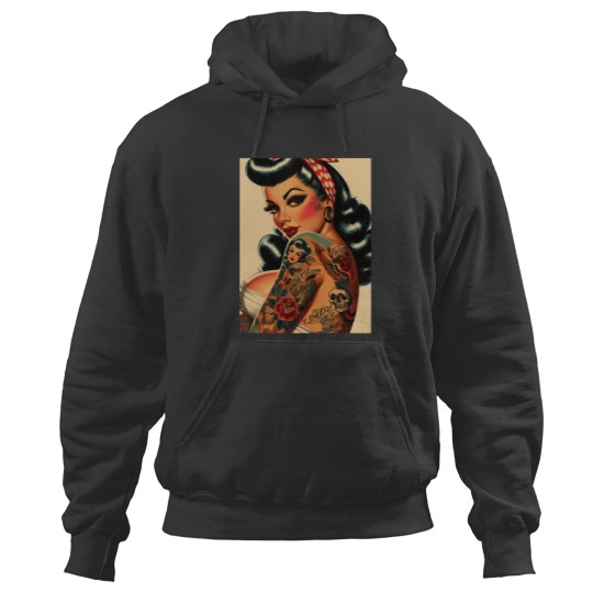 Discover Old School Tattoo Pin Up Hoodies
