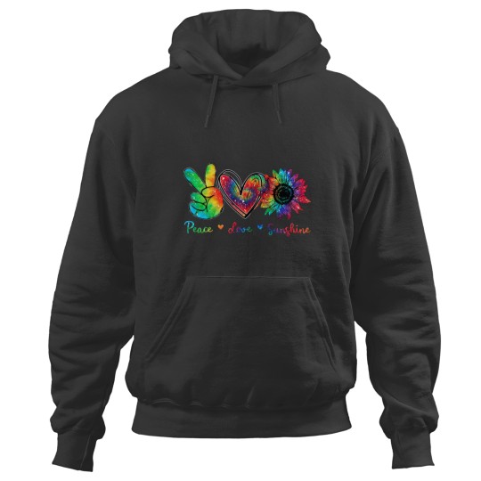 Discover Peace Love Sunshine Sunflower Hippie Tie Dye Hoodies