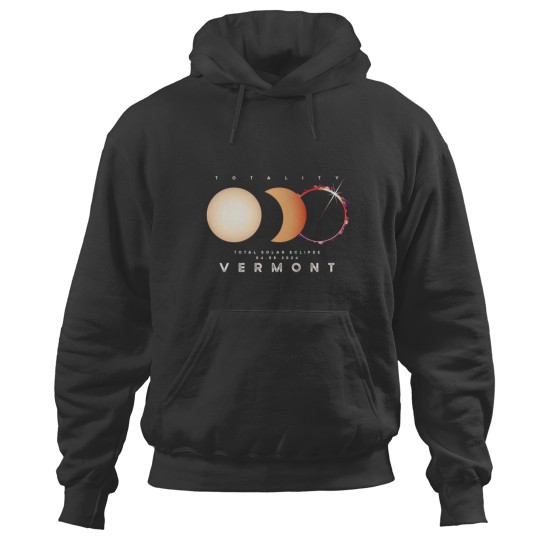 Discover Solar Eclipse 2024 Vermont Total Eclipse Astronomy Graphic Hoodies