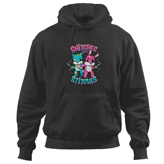 Discover Snitches Get Stitches Cute Cartoon Hoodies