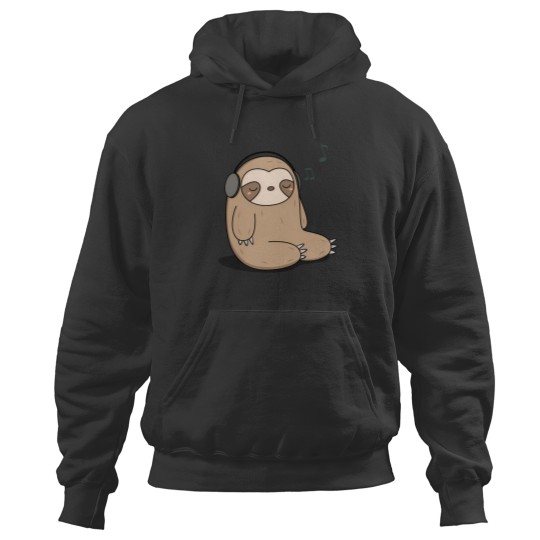 Discover Kawaii Cute Sloth Listening To Music Hoodies