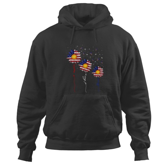 Discover christian cross red white blessed sunflower 4th of july Hoodies