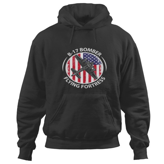 Discover B17 Flying Fortress with flag Hoodies