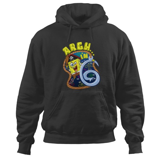 Discover Mademark x SpongeBobss SquarePants SpongeBobss Im 6 Pirate Theme 6th Birthday Sixth Birthday Gift Hoodies