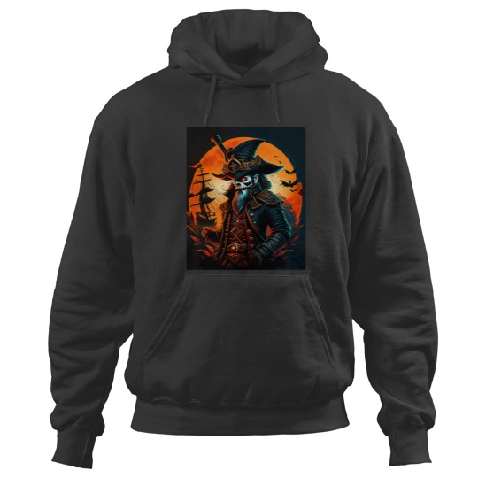 Discover Spooky Pirate Cartoon Halloween Comic Art Hoodies