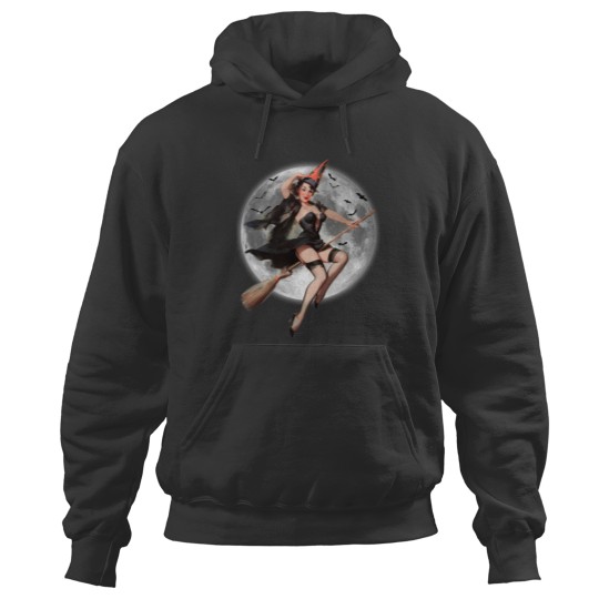 Discover Halloween pin-up witch Hoodies