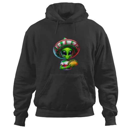 Discover Alien Taco Cinco De Mayo Men UFO Mexico Flag Som Hoodies