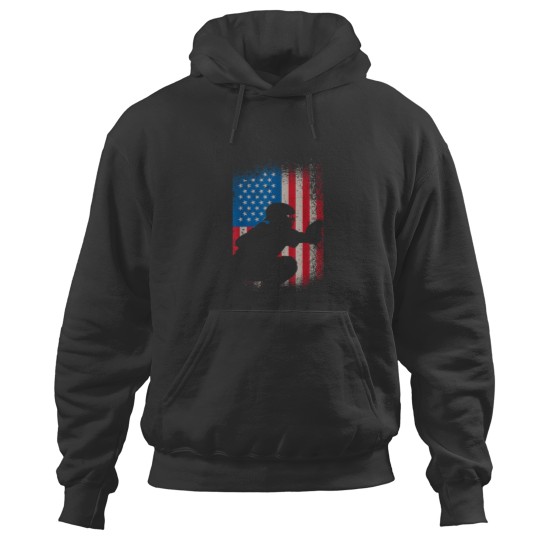 Discover American flag baseball catcher design USA flag b Hoodies
