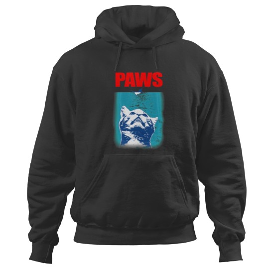Discover Kitty with large Jaws attacking a mouse PAWS Hoodies