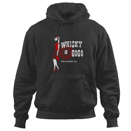 Discover Rare Whiskey A Go Go 80s Hollywood Calif ornia Rock and Roll Hoodies