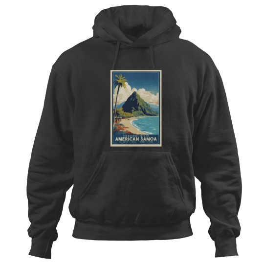 Discover A Vintages Travel Illustration of American Samoa National Park American Samoa United States Hoodies