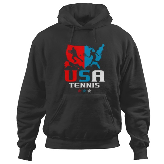 Discover USA Tennis Independence Day American Flag Racket Sports Hoodies