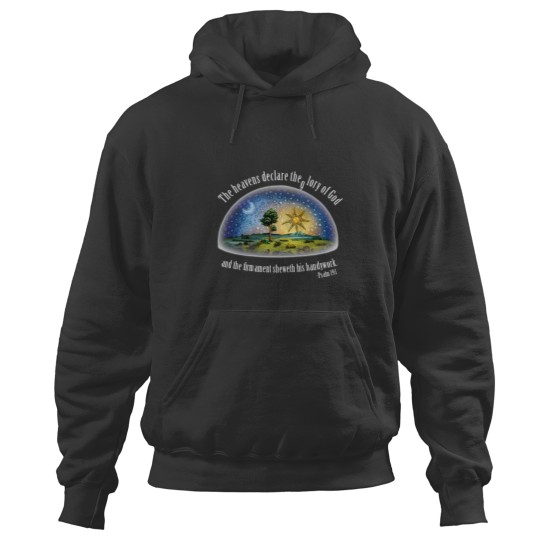 Discover Flat Earth Psalm 191 The Firmament Black Essential Hoodies