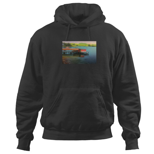 Discover Boathouse On The Water Hoodies