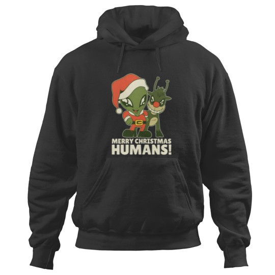 Discover Alien With Reindeer Extraterrestrial Christmas Greetings Hoodies