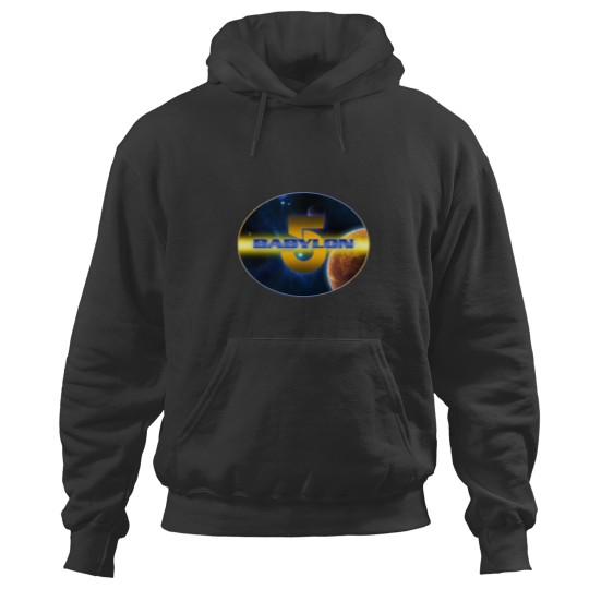 Discover Babylon spaces Station 5 with Planets and Stars Hoodies