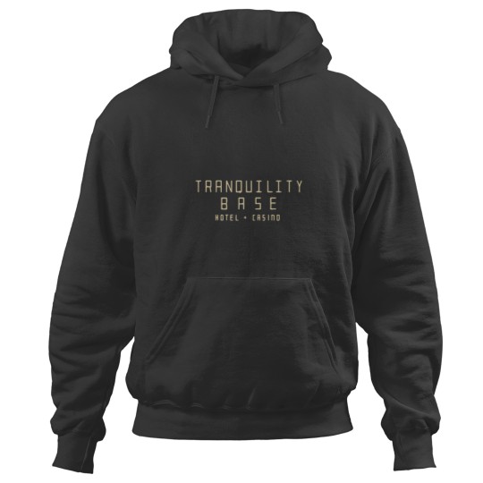 Discover Arctic Monkeysss Merch Tranquility Base Hotel Casino Black Essential Hoodies