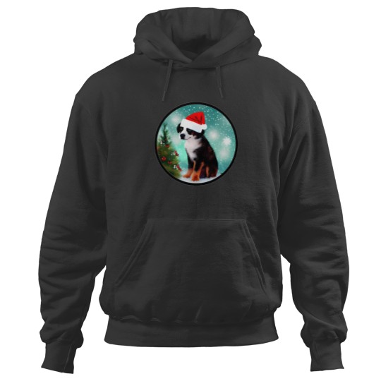 Discover Cute Puppy With Christmas Hat Hoodies