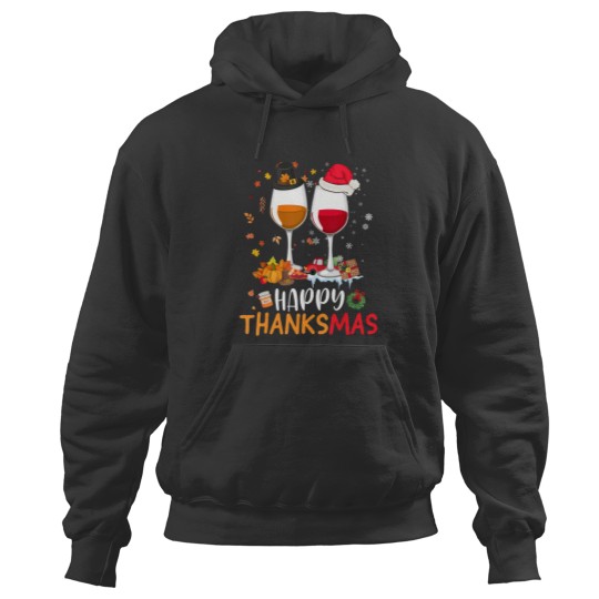 Discover happy thanksmas funny thanksgiving christmas Hoodies