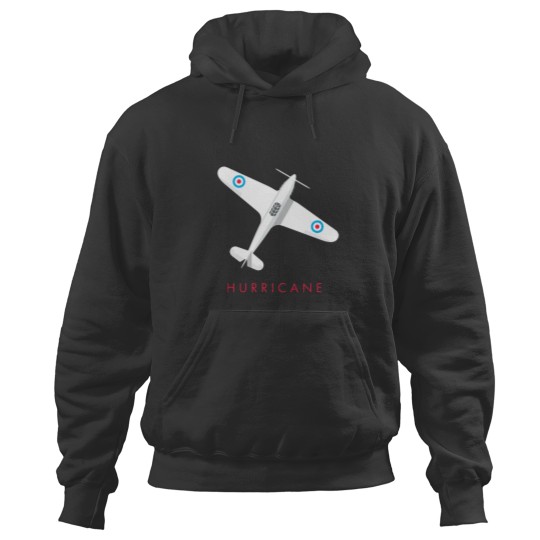 Discover Hurricane WWII Fighter Aircraft - Crimson.png Hoodies