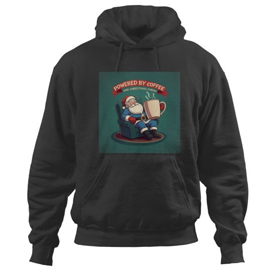 Discover Santa Claus Powered by Coffee and Cheer Hoodies