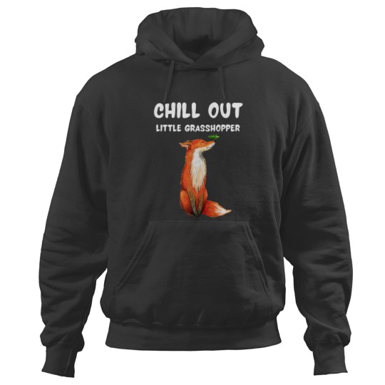 Discover Cute Fox and Grasshopper Chill Out funny Hoodies