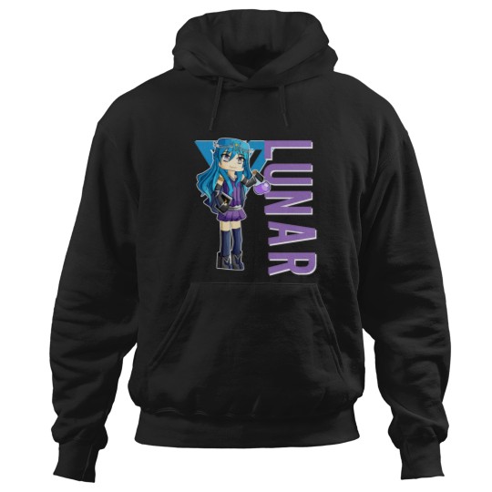 Discover Lunar Itsfunneh Funneh Krew gamer fan art 2022 Fitted Hoodies