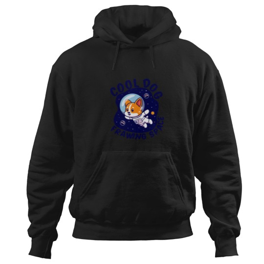 Discover Space Dog - Cool Dog Frawing Space Gift Hoodies