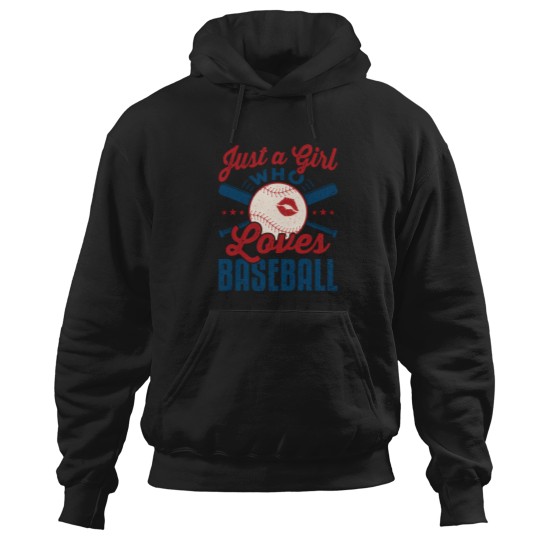 Discover Just A Girl Who Loves Baseball Women Fan Enthusiast Hoodies