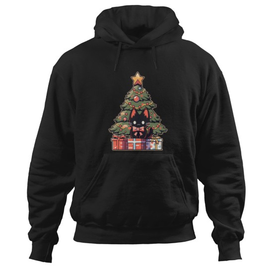 Discover A Meowy Christmas Black Cat Hoodies