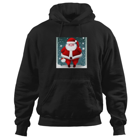 Discover Abstraction Santa Claus Painting Funny Kawaii Pink Glasses White Beard 25 Hoodies
