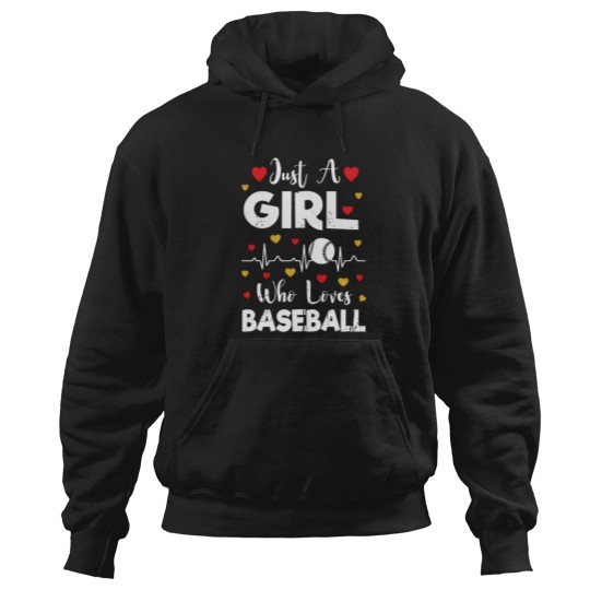 Discover Just A Girl Who Loves Baseball - Baseball Player Lover Hoodies