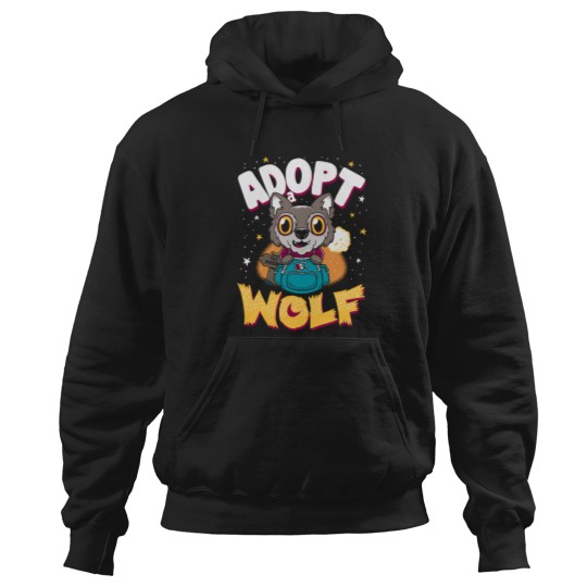 Discover Adopt A Wolf- Creepy Cute Cartoon - Kawaii Werewolf Hoodies