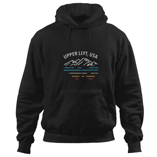 Discover Upper Left USA PNW Pacific Northwest Distressed Essential Hoodies