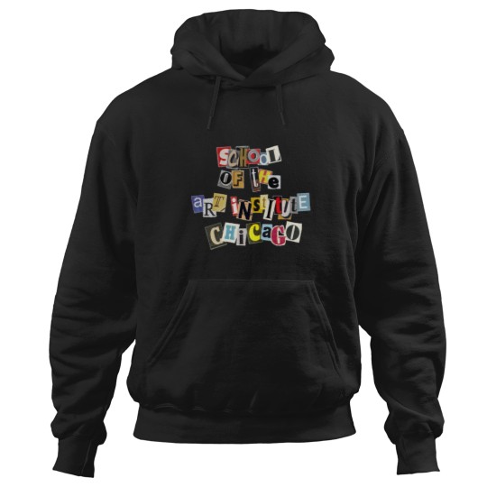 Discover School of The Art Institute of Chicago SAIC Logo Funky Collage Hoodies