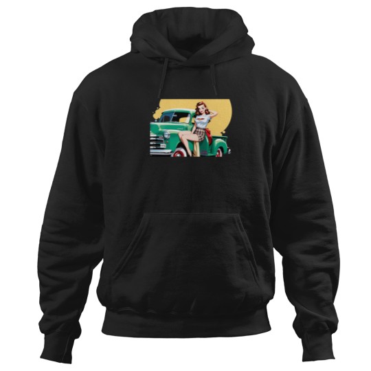 Discover Pin-Up Girl  Pick-Up Vintage Green Hoodies