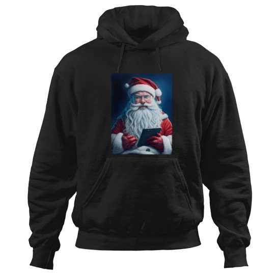 Discover Santa Checking Orders Hoodies