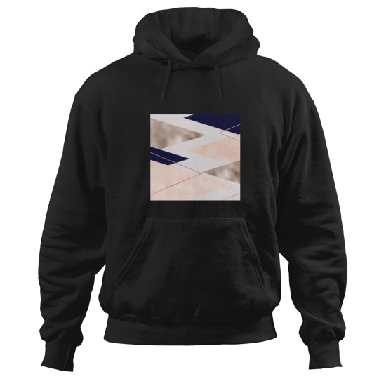 Discover Rose gold french navy geometric Hoodies