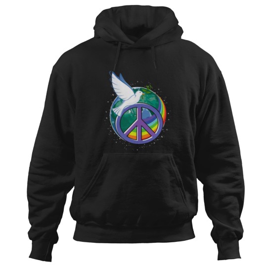 Discover peace dove peace sign peace rainbow V-Neck Hoodies